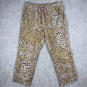 Anthropologie Pilcro Pants Womens Large Brown Cheetah Print Corduroy Cottage